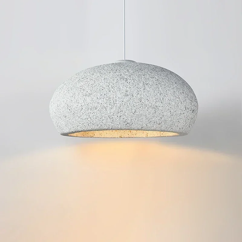 Imagem -05 - Nordic Moderno Estilo Wabi-sabi Grande Teto E27 Resina Minimalista Jantar Pingente Meia Redonda Luz Pingente Sala de Estar Lâmpada Led