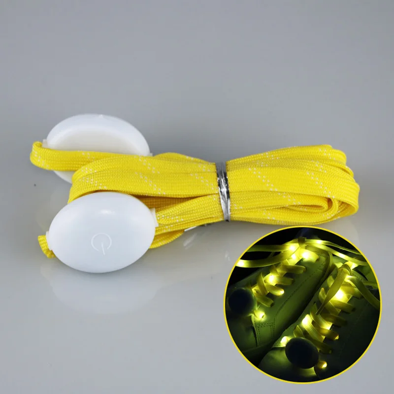 2022 New LED Flash Shoelace Athletic Sport Flat Shoe Laces Shoelace Shoe Laces Party Disco Decor Luminous Light Up Glow Strap