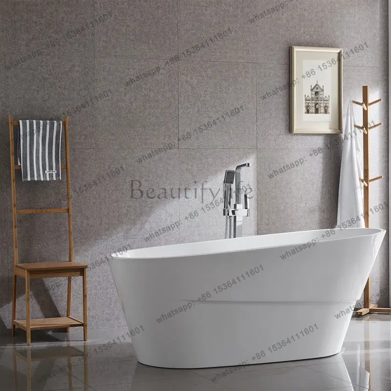 Independent European minimalist thin-edged acrylic special-shaped tall adult bathtub 1.7 meters