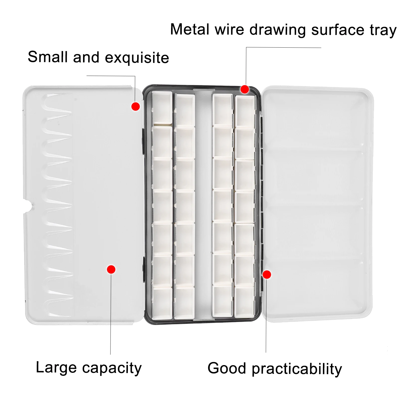 

Empty Watercolor Palette Tin Paint Box Container with Cover Painting Plastic Tins Case Travel