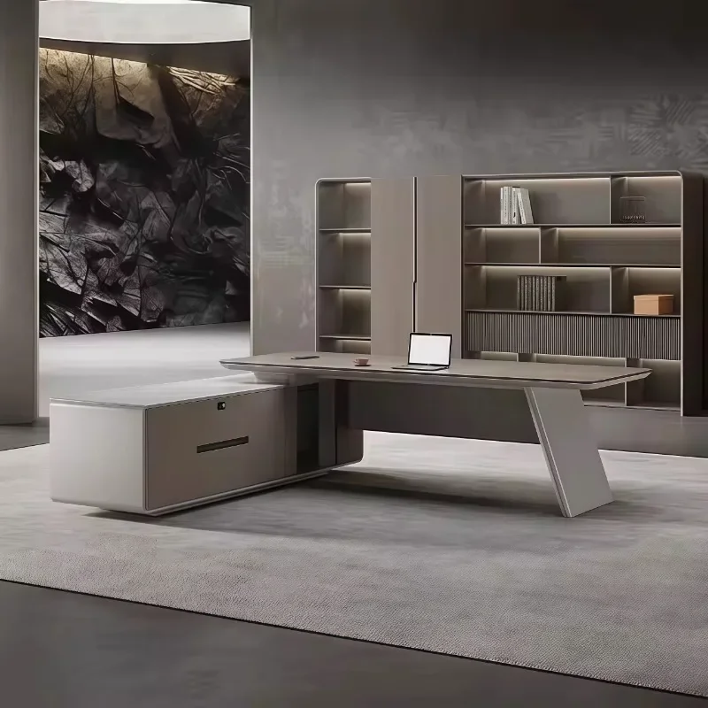 

Corner Desk Executive Office Furniture Computer Work Table L Shape Industrial Wooden Modern Space Saving Writing Desk Executive