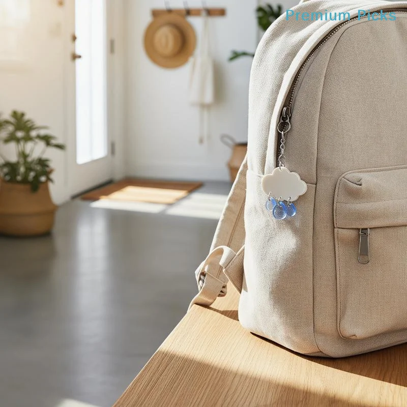 portablePlayful Cloud Raindrop Keychain with Lovely Charms for Modern Mobile Phone and Bag Accessories
