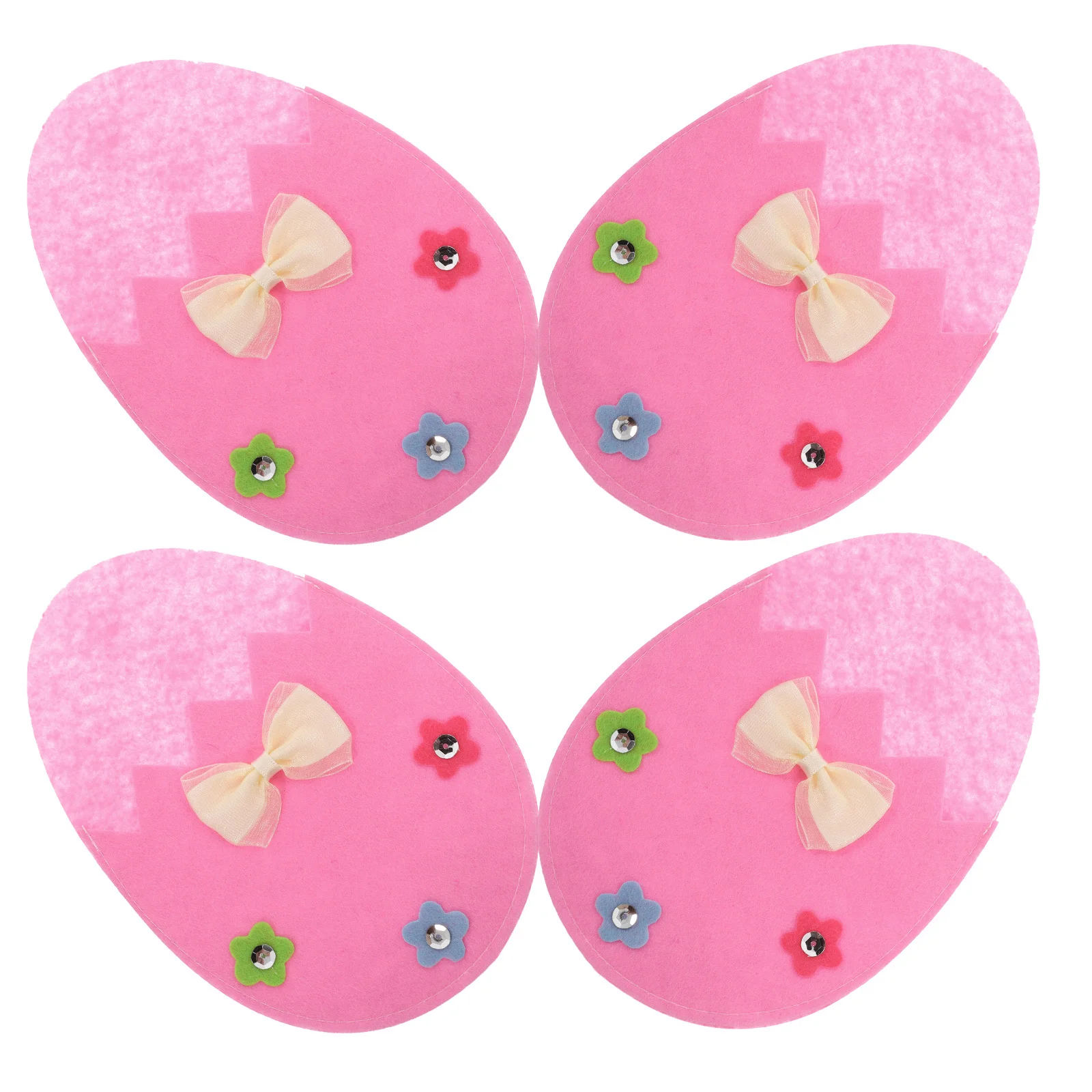 

4Pcs Easter Felt Egg Cutlery Bags Cartoon Tableware Holders Silverware Sleeves Kitchen Dining Table Party Decoration