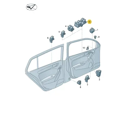 OEM Driver Side Electric Window Switch Button For Skoda Karoq Kodiaq Superb NP Seat Ateca Leon  5G0959857D  5G0 959 857 D