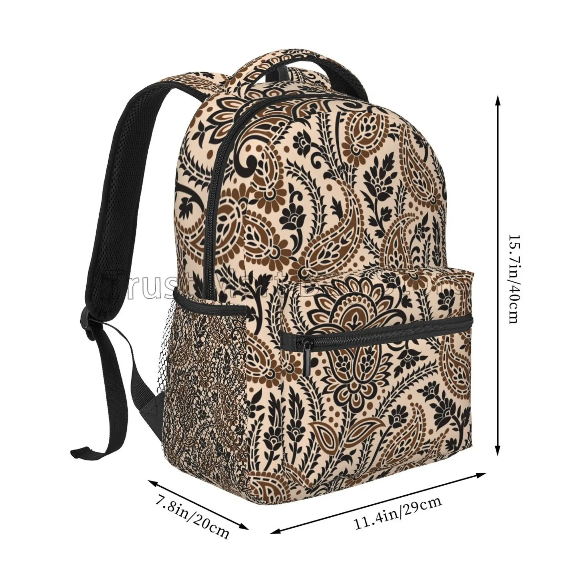 Classic Paisley Backpack for Women Girls Travel Casual Laptop Backpacks Lightweight Waterproof Durable Hiking Daypack School Bag