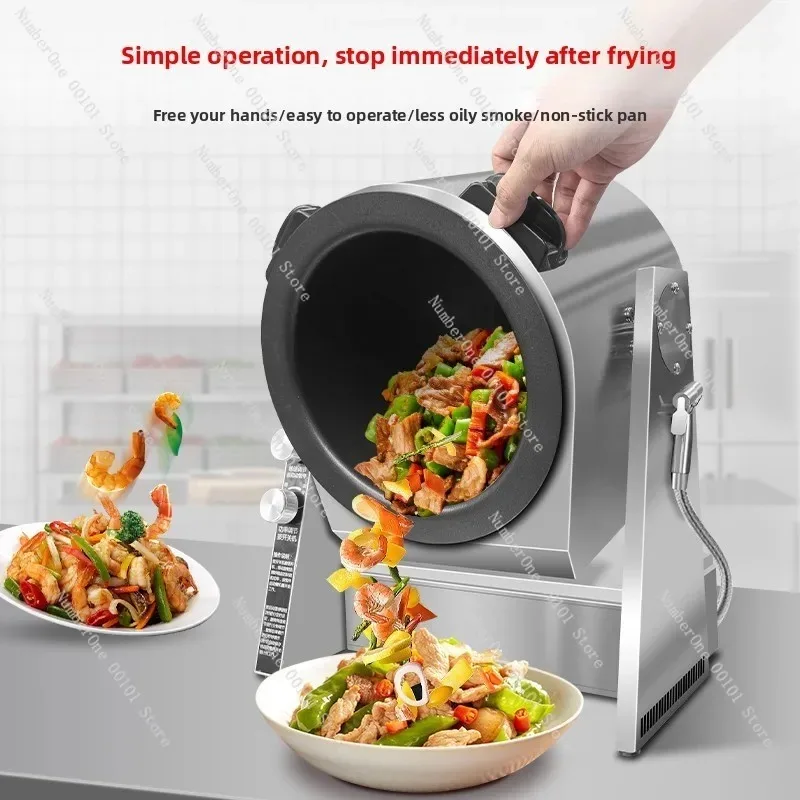 Fully Automatic Commercial Electric Gas Cooking Robot for Quick Fried Rice Noodles Stainless Steel Countertop