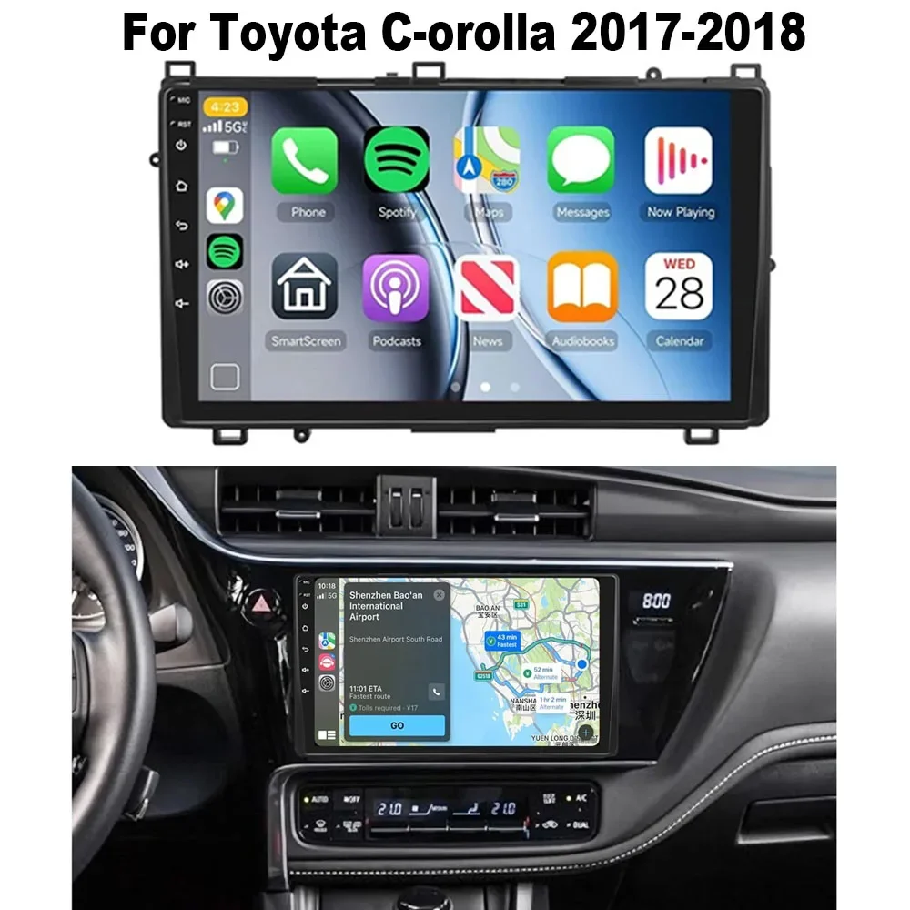 Android 14 For Toyota Corolla 2017 2018 For Carplay Android Auto Car Radio Multimedia Player GPS Audio 2Din Head Unit Stereo 2G