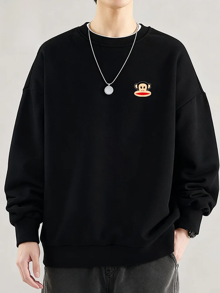 

M Casual Sweatirt Spring 2026 New Simple Match round Ne Monkey Print Comfortable Breathable Wear Resistant