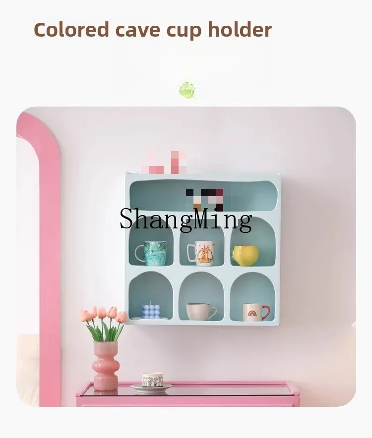 SM dopamine cup storage rack, desktop storage cabinet, multi-layer teacup wall rack