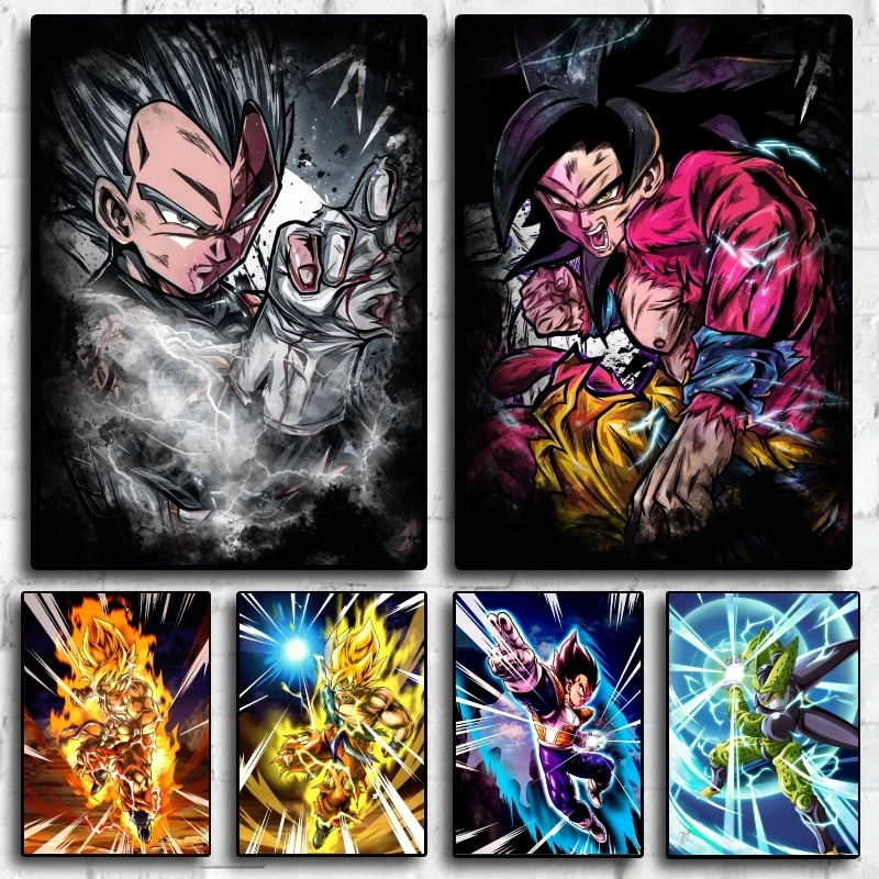 

Super Saiyan Decor Poster - Dragon Ball Vegeta Goku High - Quality Canvas Printing Stylish Wall Decor for Modern Home Bedroom