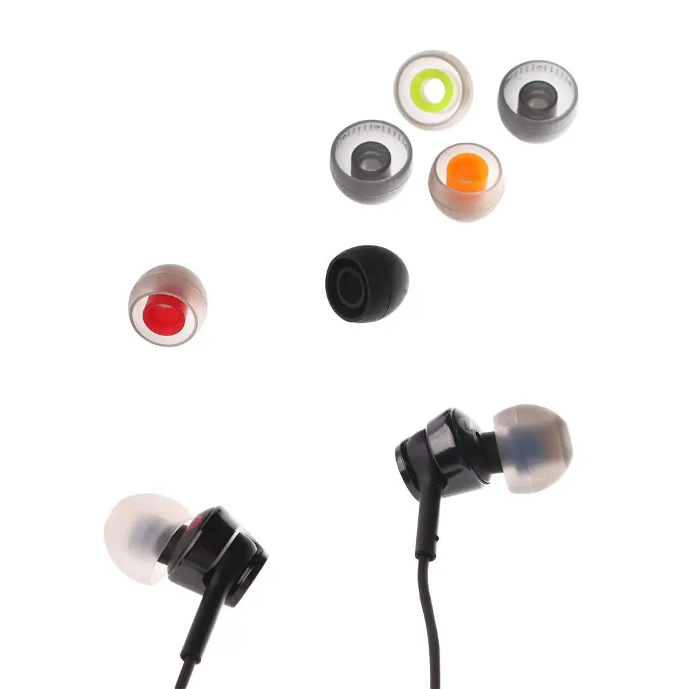 6Pairs Lightweight Silicone Headphone Dual Color Eartips Earbuds Caps Ear Pads Eartip Cover