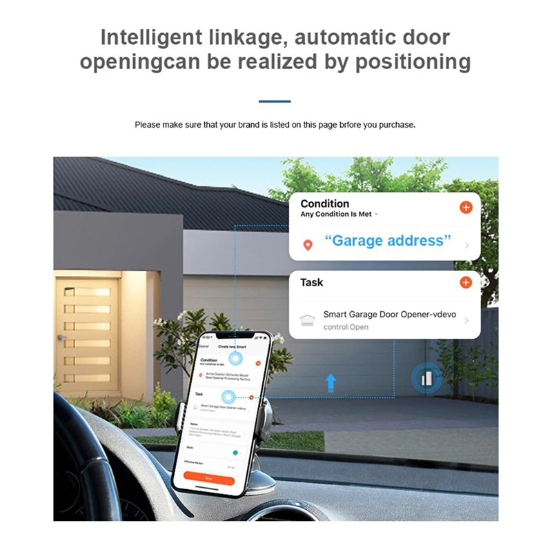 Tuya WIFI Smart Universal Garage Door Opener Door Sensor Wireless Garage Door Controller For Alexa Google EU PLUG