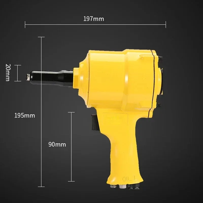 Pneumatic Air Blind Rivet Gun 4.8mm Automatic POP Riveters Riveting Tool Pull Force 1848KGS