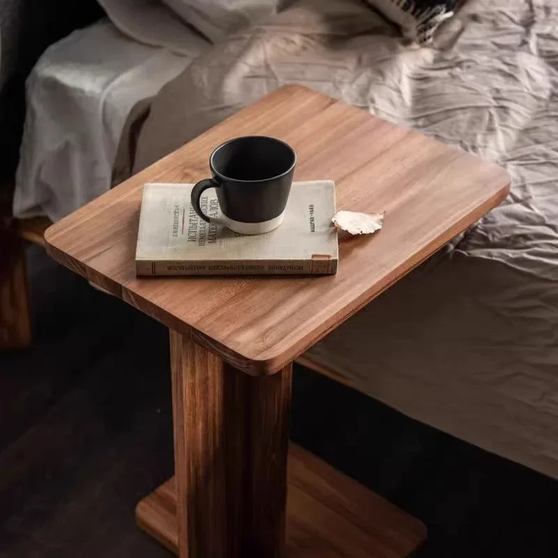 Creative Wooden Coffee Tables Bedside Cabinet Sofa Side Table Mobile Console Upright Nightstand Parlor Stand Drink Holder Home F