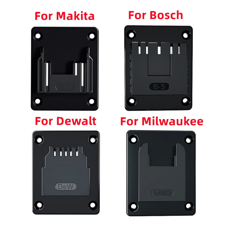 5 pcs Wall Mounted Machine Storage Rack Power Tool Rack Bracket Fixture Base for Makita/Bosch/Dewalt/Milwaukee