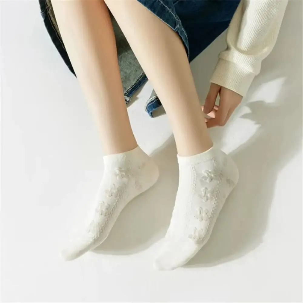 

Fashion Double Short Tube Stockings Breathable Thin Fishnet Stockings Anti-slip Versatile Women's Short Socks For Women Girls
