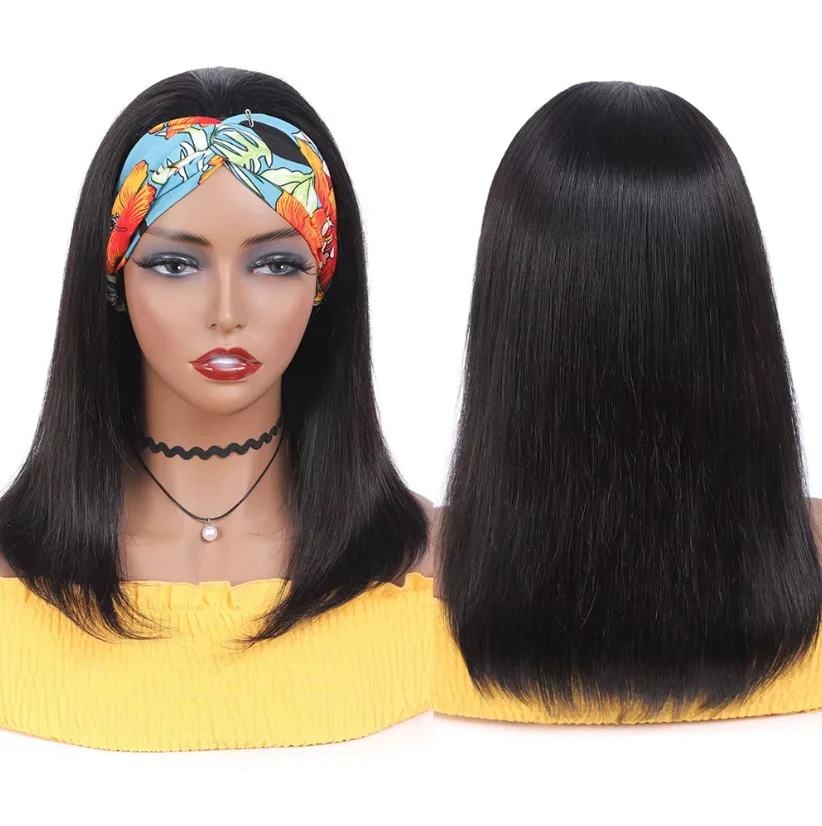 Headband Wig Human Hair Bone Straight 180% Density Full Machine Made Peruvian Human Hair Wigs For Black Women Easy to Wear Daily Style - view 5