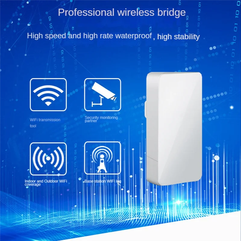 Outdoor WIFI Router Wireless Bridge 2.4G Wifi Repeater 300Mbps Point to Point Wifi Signal Amplifier Range 1KM EU Plug YDH