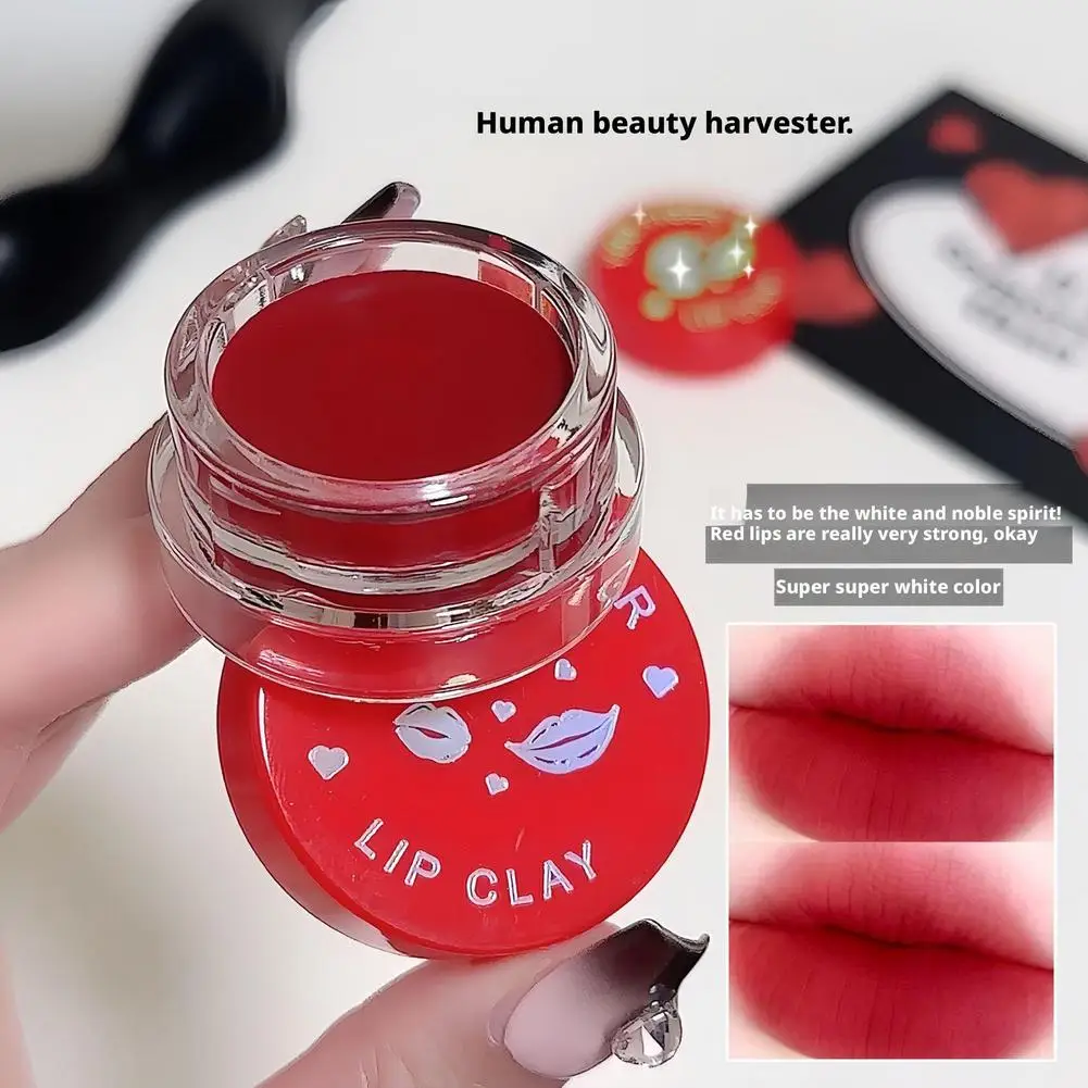 Rossetto al fango per labbra Fard naturale opaco alla pesca Crema Trucco duraturo Tazza antiaderente Tinta per labbra rosse Fard in mousse