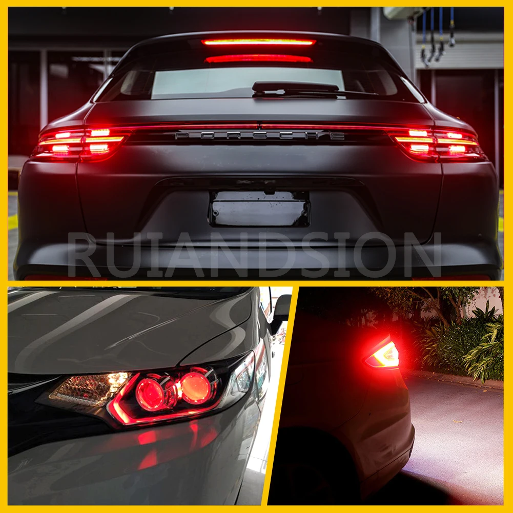 1157 BAY15D LED Brake Light Bulb 10-30V Red White Dual Contact Stop Tail Lamp Motorcycle Car Turn Signal Parking Light 2Pcs