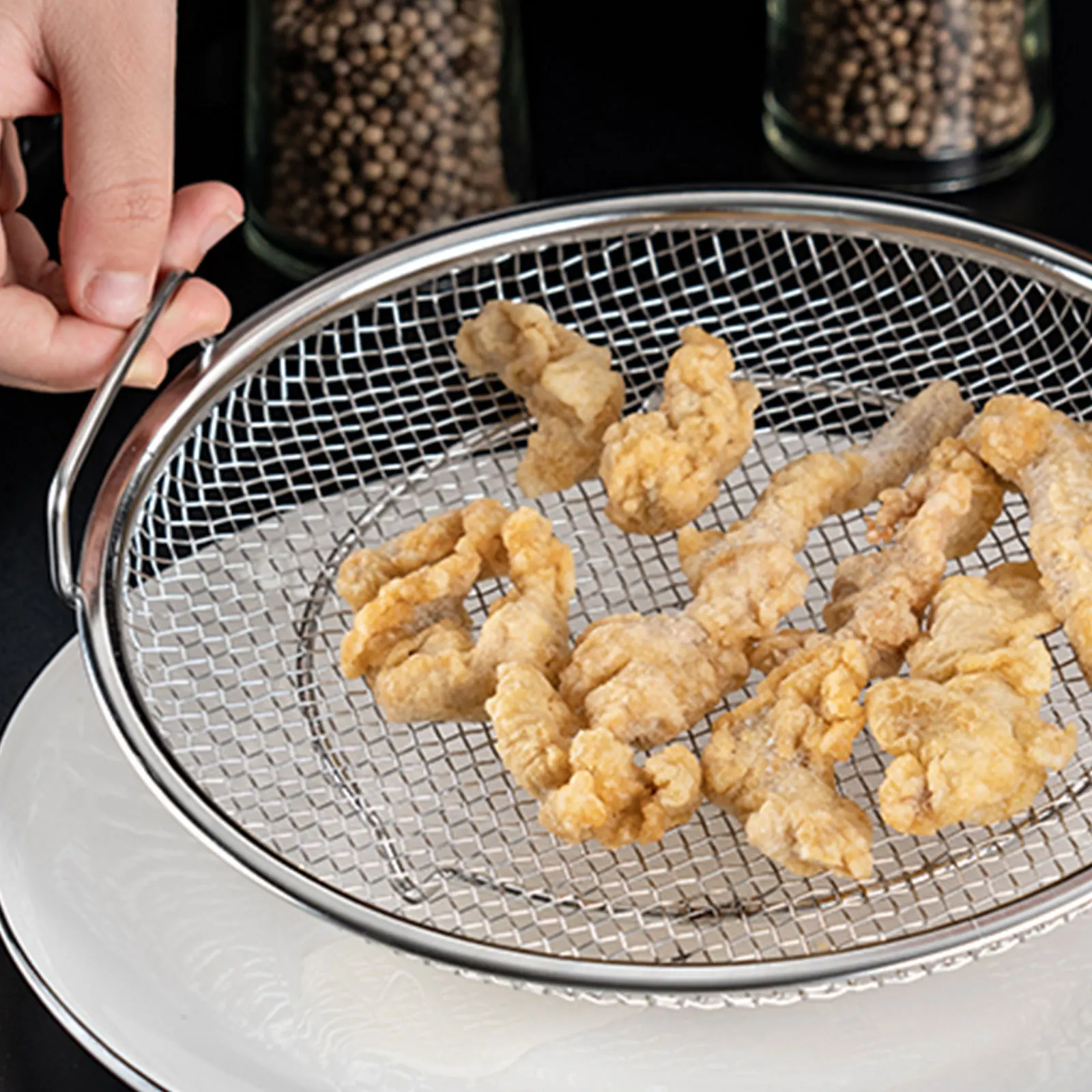 

Oil Residue Filtering Sieve Stainless Steel Frying Basket For Kitchen Home Restaurant Reusable Snack Strainer Mesh