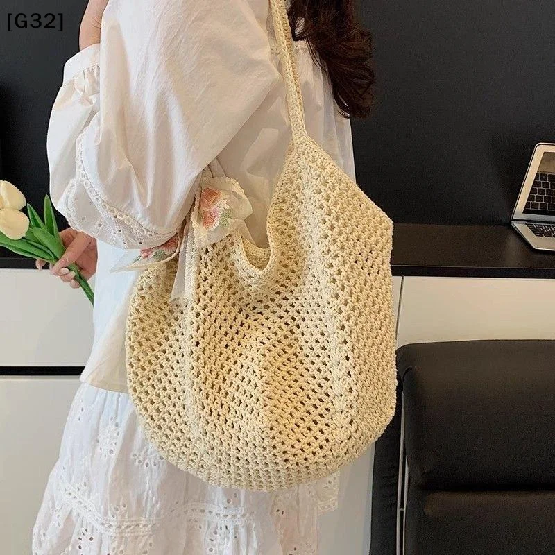 Bolso tejido de gran capacidad - Luxury Beach Bags Ysl reseña y precio