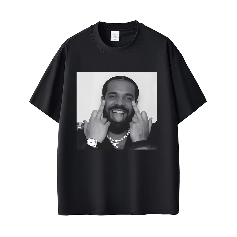 Rapper Drake Friendly Gesture Funny Meme T-shirt Men Women Casual Humor T Shirts Short Sleeve Men's Hip Hop Vintage Tops T Shirt