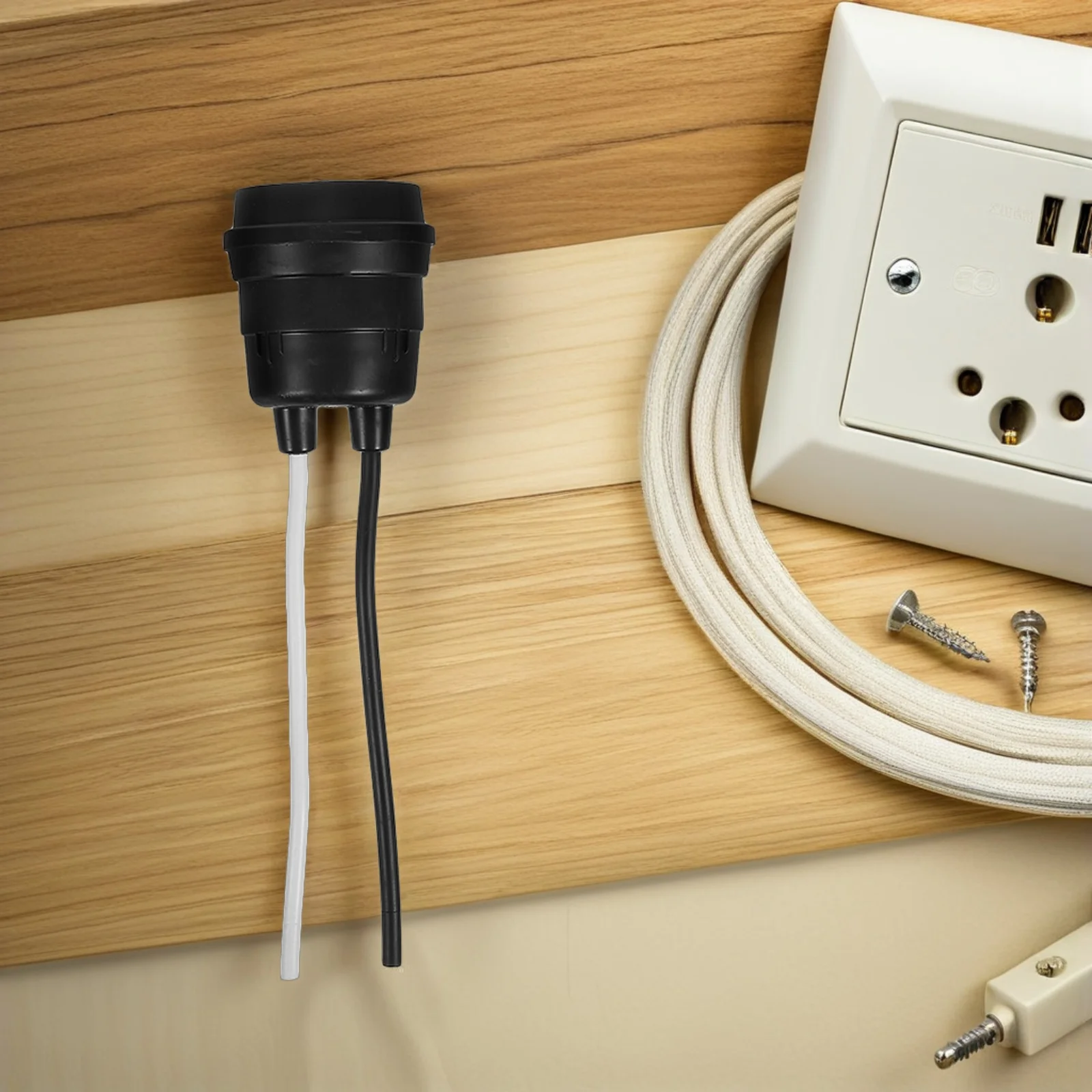 

8 шт. черный E27 патрон для лампы водонепроницаемый ввинчивающий светильник для наружного использования в помещении DIY подвесной светильник запасные части