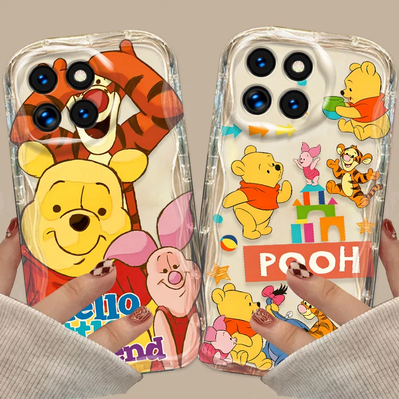 Cartoon Cute Winnie The Pooh For Xiaomi Mi 14 12 12T 11 Lite Poco M6 X6 X5 X4 X3 Pro GT NFC 5G Wave Oil Funda Phone Case