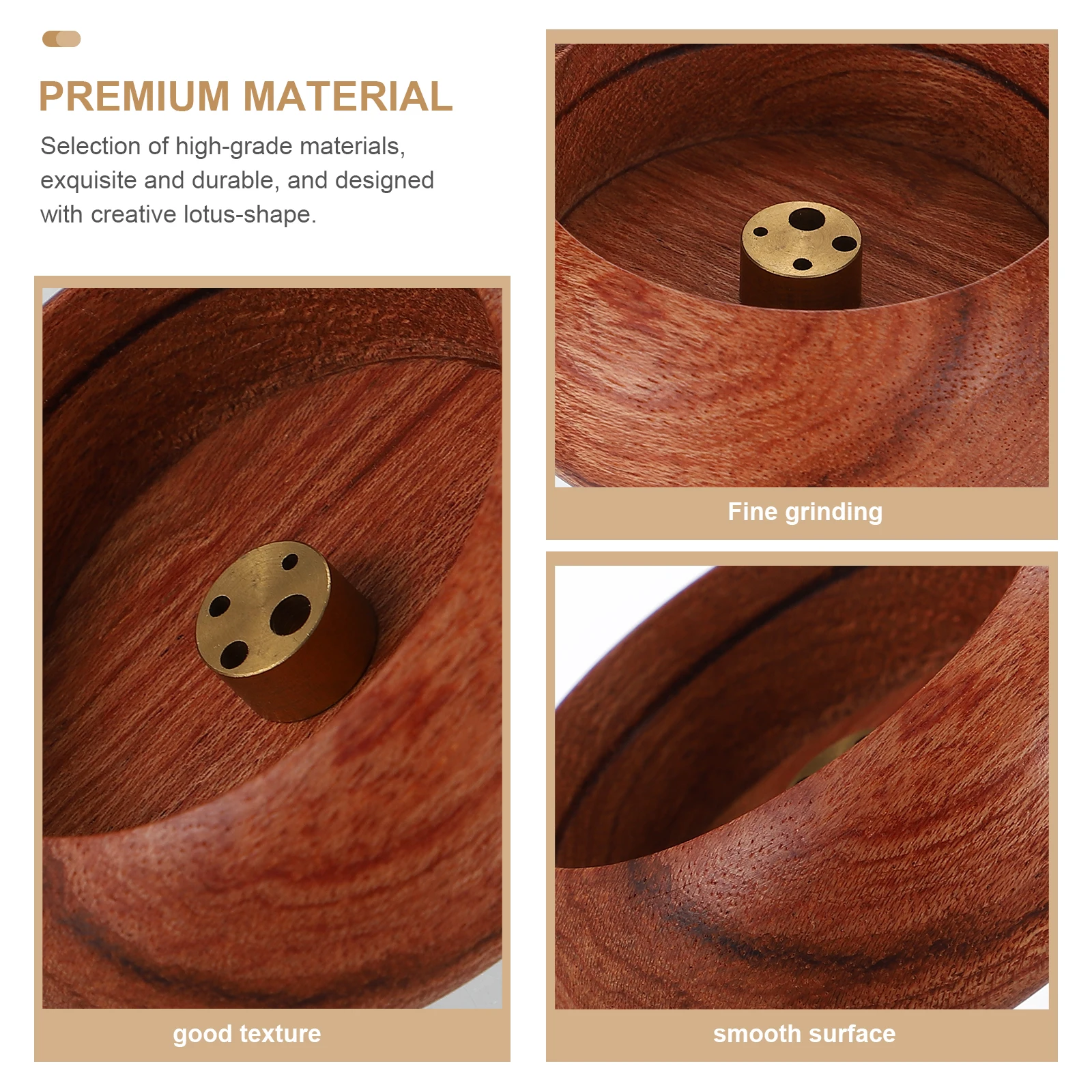 

Exquisite Lotus Shape Bowl-Shaped Censer Desktop Aromatic Incense Tray Home Decor Incense Stick Holder Exquisite Wooden Censer