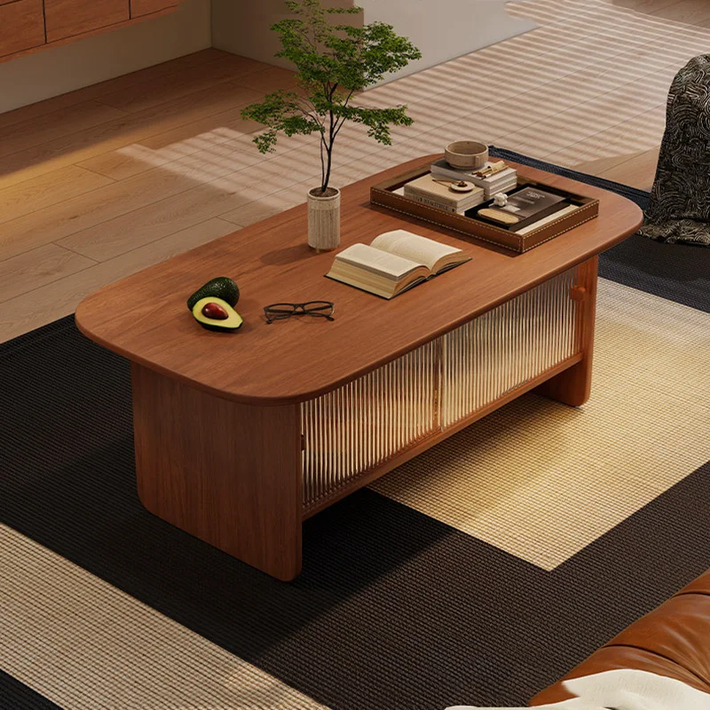 Vintage Mid Century Coffee Tables High Quality Glass Classic Retro Coffee Table Storage Premium Table Basse Salon Furniture Home