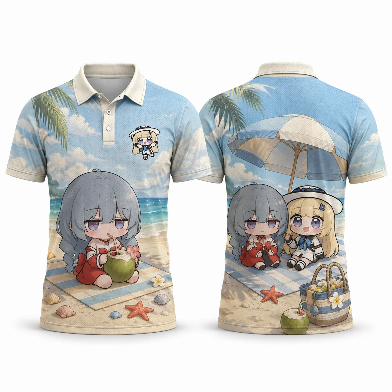 Phoebe Joubi Phrolova Chibi Anime Movie Night Polo Shirt Kawaii Girls Popcorn 3D Print Quick Dry Breathable Summer Unisex Top