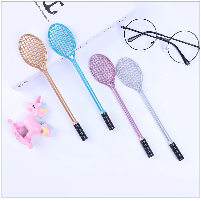 badminton raquetes com gel canetas grupo papelaria criativa raquetes de tenis estudantes material escolar de volta as aulas 24 pcs 01