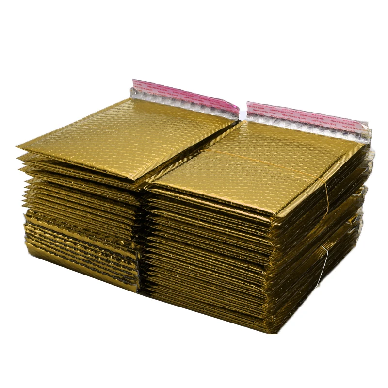 50 PCS/Lot Gold Plating Paper Bubble Envelopes Bags Different Specifications Mailers Padded Shipping Envelope Bubble Mailing Bag