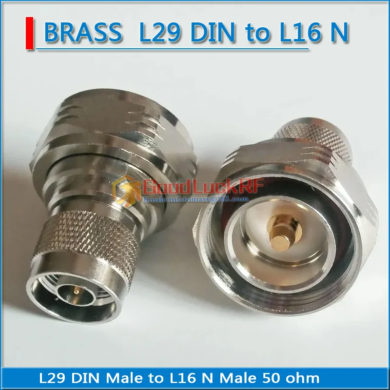 50 ohm 7/16 DIN L29 Male to L16 N Male Plug N - L29 Jack Straight Brass RF Connector Socket Coaxial Adapters For test