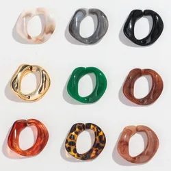 10pcs 40x44mm Mixed Color Acrylic Leopard Irregular Link Chain Loose Beads for Bracelet Necklace Making DIY Jewelry Accessories