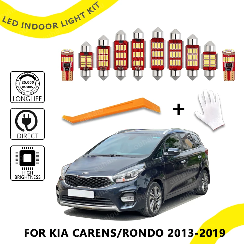 

11 шт. для KIA Rondo 2013 2014 2015 2016 2017 2018 2019 Canbus для KIA Carens автомобильная светодиодная лампа для внутреннего внутреннего внутреннего купольного светильника для чтения