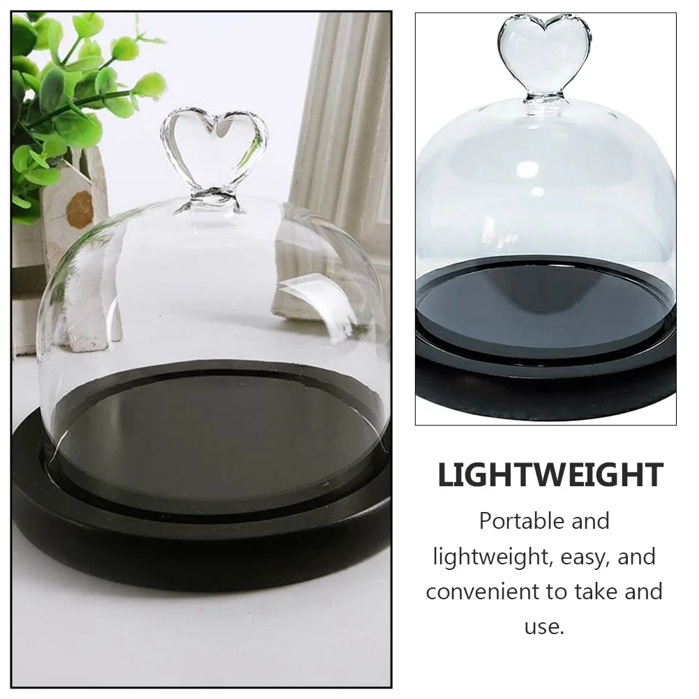 

2Pcs Flower Glass Cover Display Dome for Silk Flowers Home Decor Shelf Ornament Portable Preservation Case Floral Display Cover