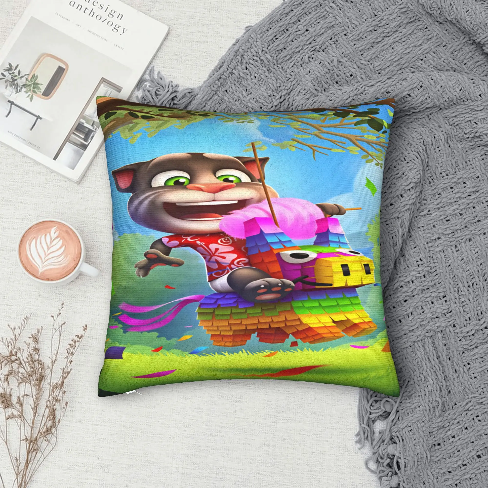 Pillow Cover Game T-Talking T-Tom And F-Friends  Retro Trendy Pillow Case For Sofa Bedroom Home Decor Pillowcases