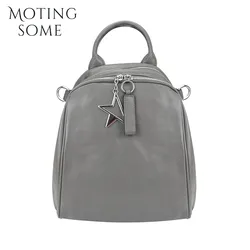 Motingsome Minimalism Woman Leather Backpack Luxury Cowhide Shoulder Purses 100% Natural Leather School Bag Mochilas 2024 New