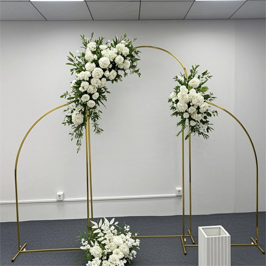 

Shiny Gold Wedding Arch Kit Metal Backdrop for Outdoor Weddings, Birthday Parties, Events
