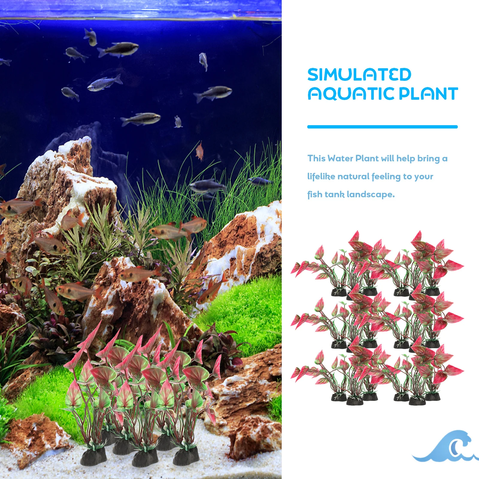 

20pcs Water Grass Decorations For Aquarium Fake Plants Lifelike Aquatic Plant Ornament Fish Tank Landscape Supplies Aquarium
