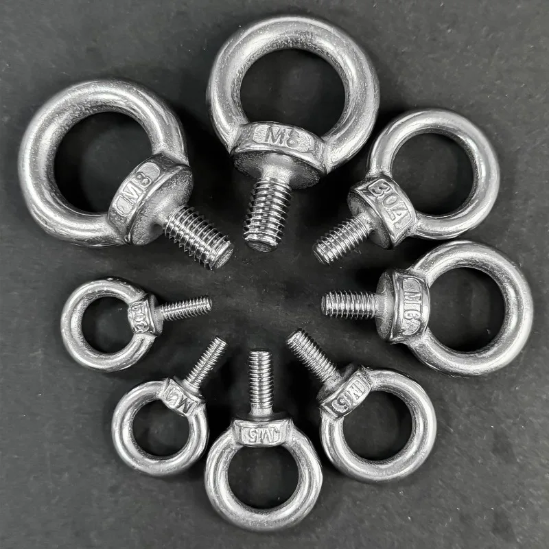 Lifting Eye Bolts Stainless Steel Wire Rope Fixing Eyebolt Screw Garden Hanging Rings Fastener M4/M5/M6/M8 Eyebolt Nut Screws