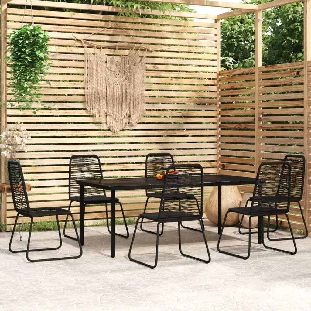 7-Piece Black Patio Dining Set for Outdoor Furniture | Stylish & Durable Table & Chairs