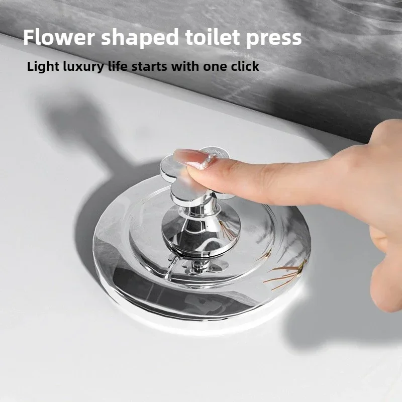 Light Luxury Flower Toilet Press Nail Art Special Toilet Water Tank Switch Button Universal Toilet Button Lift Cover