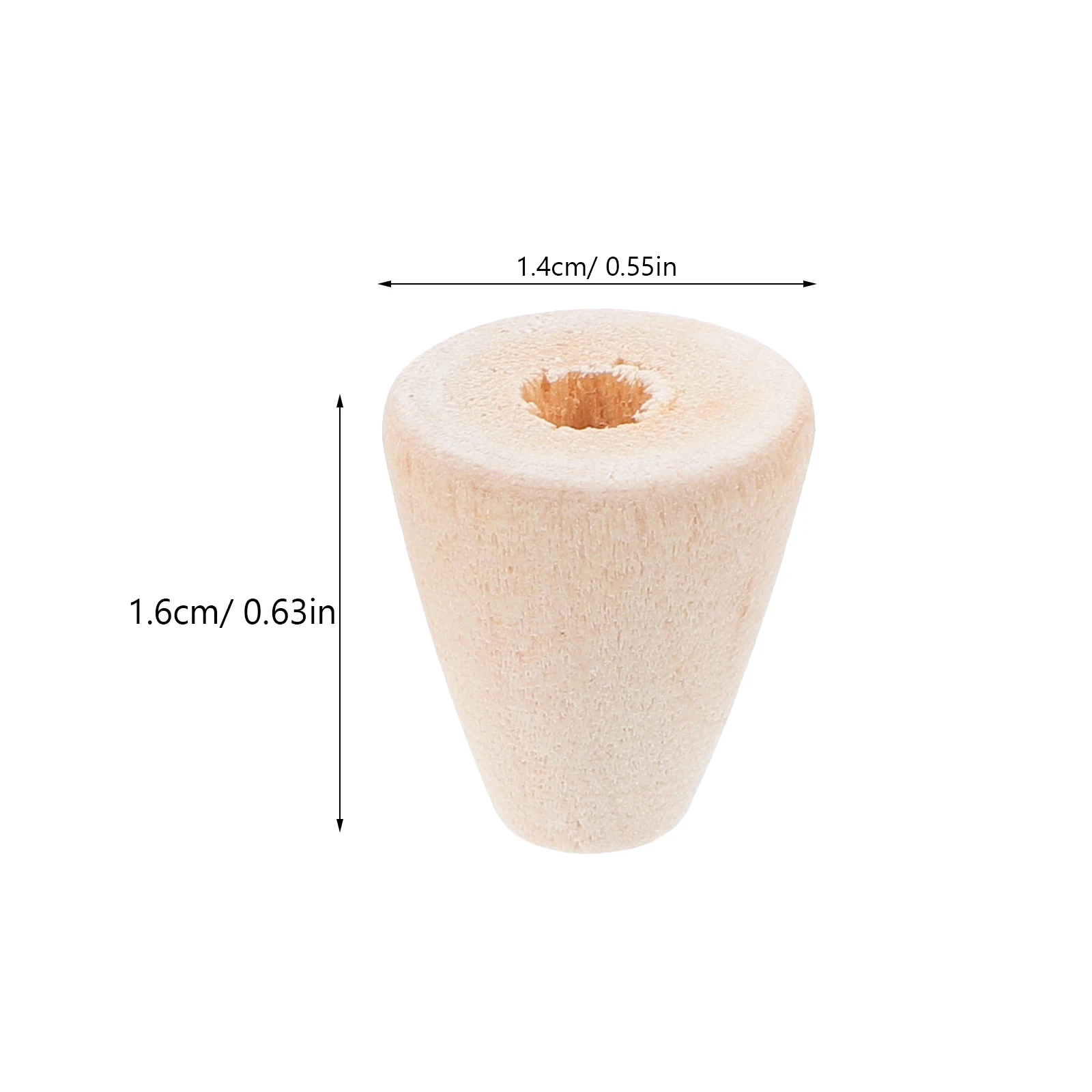 100 pçs forma de cone contas de madeira crianças diy artesanato kit natural inacabado contas para fazer jóias atividades de aprendizagem em casa escola