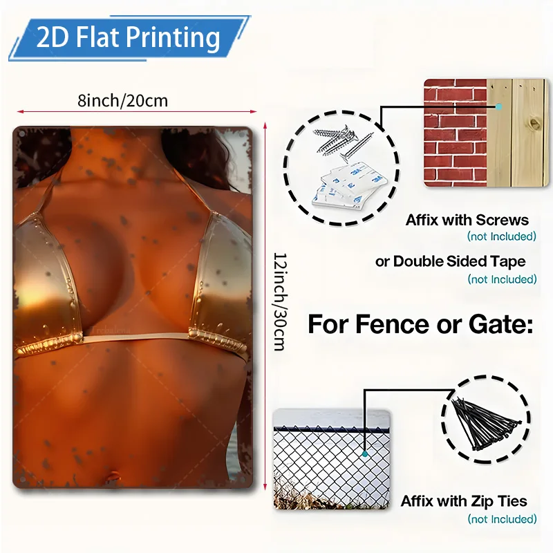 1pc Metal Sign, 4x16inch Modern Abstract Orange Artwork for Living Room Decor - 2D Flat Printing Metal Wall Art