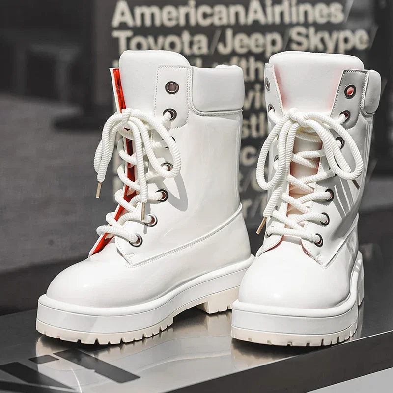 

High Quality Mens Boots Fad Street Style High Top Boots for Men British Cool High-end Men's Boots Designer Motorcycle Boot Botas