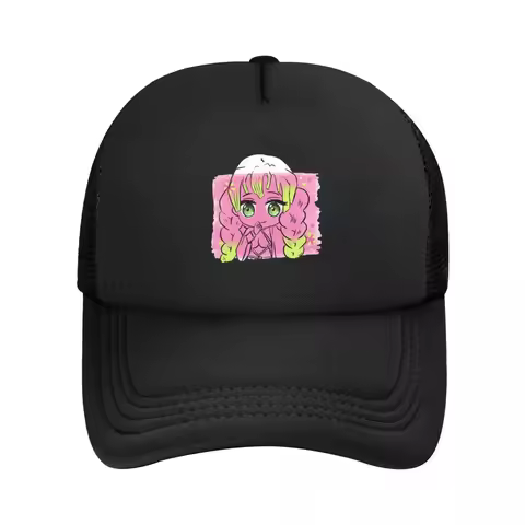 Mitsuri Kanroji And Iguro Obanai Mesh Baseball Caps Snapback Fashion Baseball Hats Casquette Outdoor For Men's And Women's