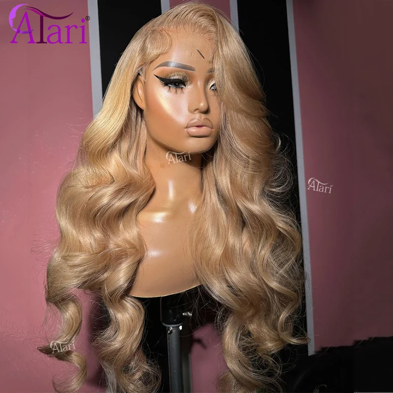 13x4 Lace Frontal Dark Blonde Ombre Human Hair Wigs Transparent White Blonde 13x6 Brazilian Body Wave Wig Pre Plucked for Women